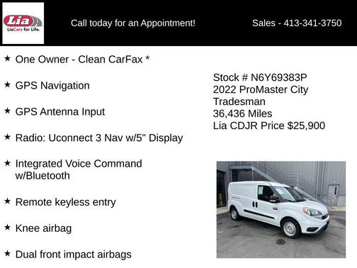 Bright White 2022 RAM ProMaster City Tradesman