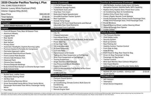 2020 Chrysler Pacifica Touring-L Plus