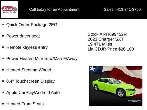 Sublime Metallic Clearcoat 2023 Dodge Charger SXT