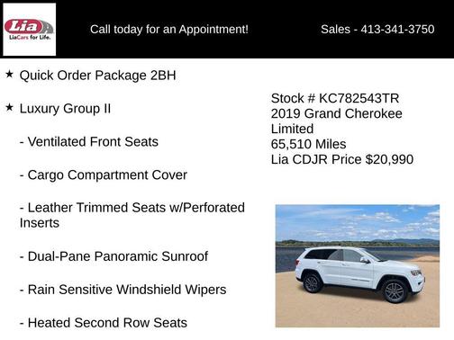 Bright White Clearcoat 2019 Jeep Grand Cherokee Limited