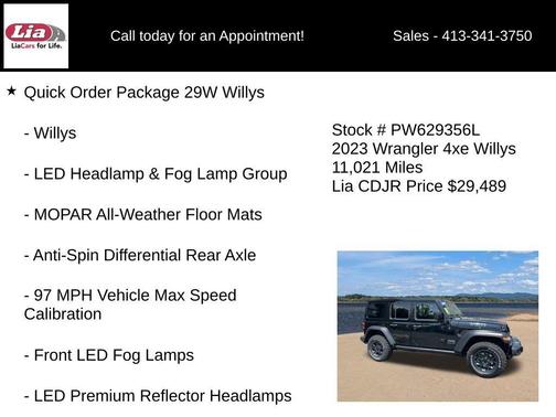 Black Clearcoat 2023 Jeep Wrangler 4xe Willys