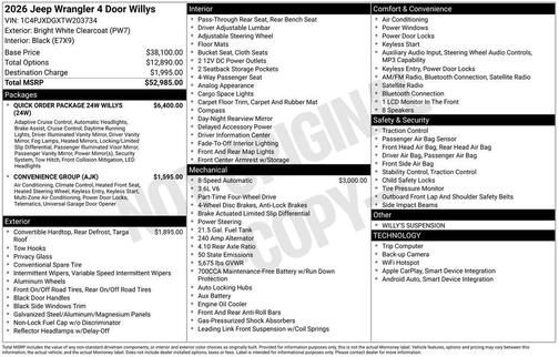 2026 Jeep Wrangler Willys