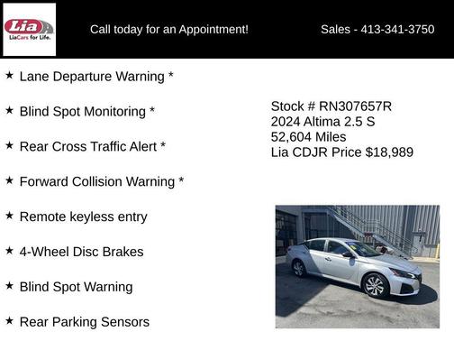 Brilliant Silver Metallic 2024 Nissan Altima S FWD