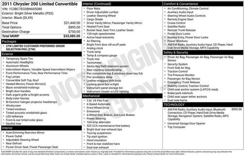 Bright Silver Metallic Clearcoat 2011 Chrysler 200 Limited
