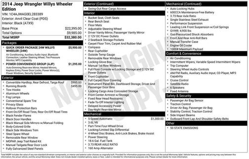2014 Jeep Wrangler Willys Wheeler