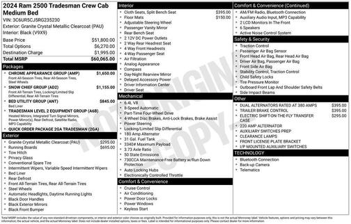2024 RAM 2500 Tradesman Crew Cab 4x4 6'4' Box