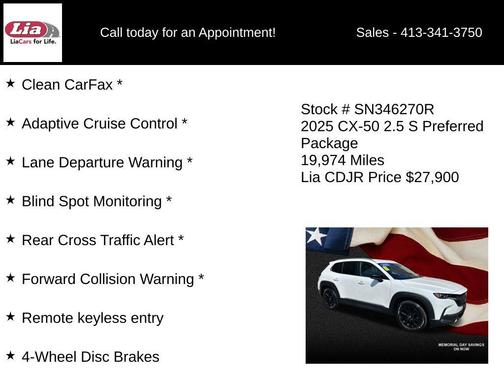 wind chill pearl 2025 Mazda CX-50 2.5 S Preferred Package