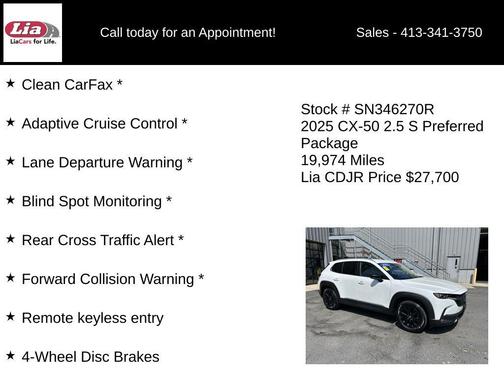 wind chill pearl 2025 Mazda CX-50 2.5 S Preferred Package