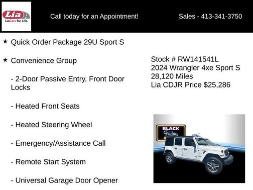 Bright White Clearcoat 2024 Jeep Wrangler 4xe Sport S
