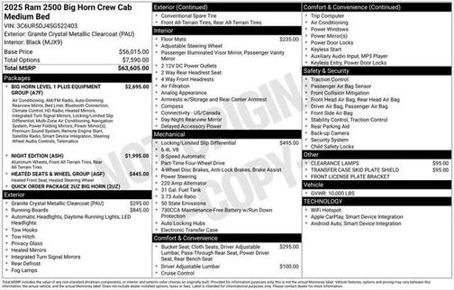 2025 RAM 2500 Big Horn Crew Cab 4x4 6'4' Box