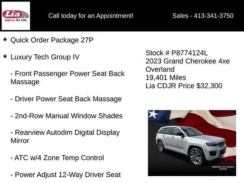Silver Zynith 2023 Jeep Grand Cherokee 4xe Overland