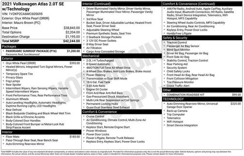 2021 Volkswagen Atlas 2.0T SE w/Technology 4MOTION