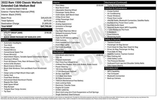 Flame Red Clearcoat 2022 RAM 1500 Classic Warlock Quad Cab 4x4 6'4' Box