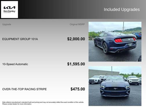 Kona Blue Metallic 2020 Ford Mustang EcoBoost
