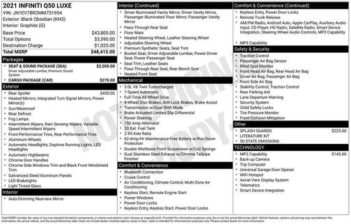 2021 INFINITI Q50 3.0t LUXE