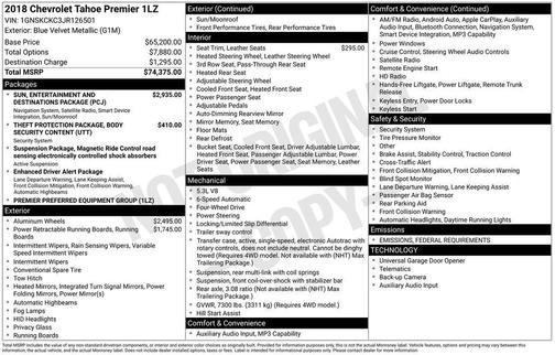 2018 Chevrolet Tahoe Premier