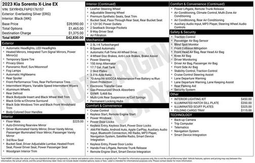 Everlasting Silver 2023 Kia Sorento EX