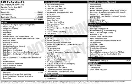 Pacific Blue 2022 Kia Sportage LX