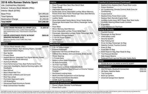 2018 Alfa Romeo Stelvio Sport