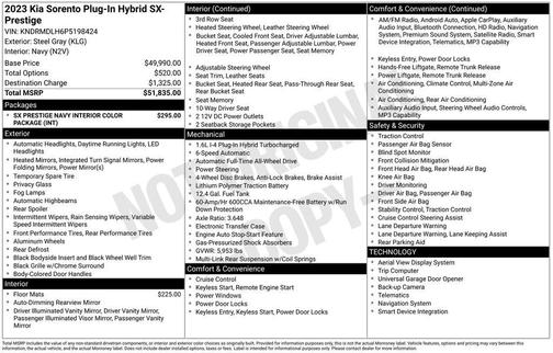 2023 Kia Sorento Plug-In Hybrid SX Prestige