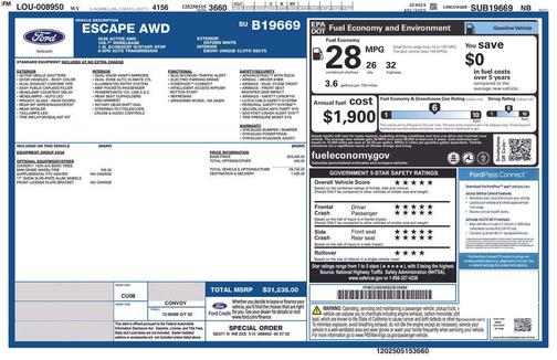 Oxford White 2025 Ford Escape Active