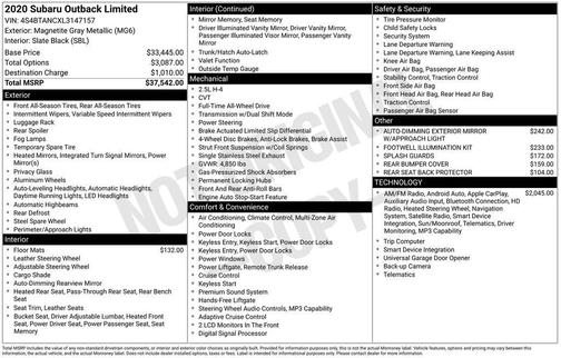 2020 Subaru Outback Limited