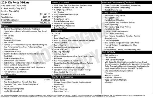 Gravity Gray 2024 Kia Forte GT-Line
