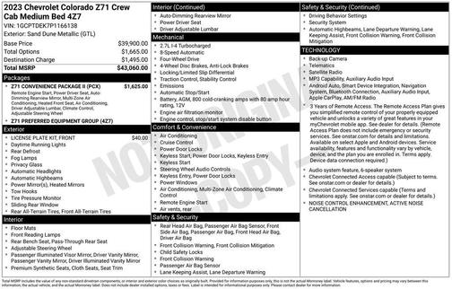 Sand Dune Metallic 2023 Chevrolet Colorado Z71