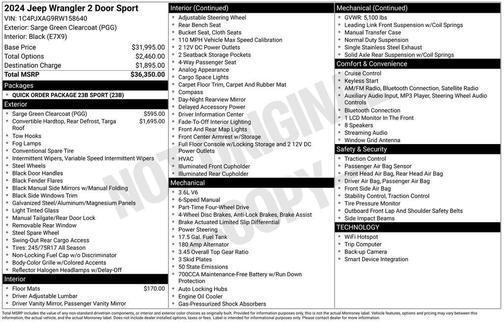 2024 Jeep Wrangler Sport