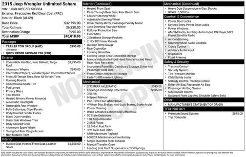 2015 Jeep Wrangler Unlimited Sahara