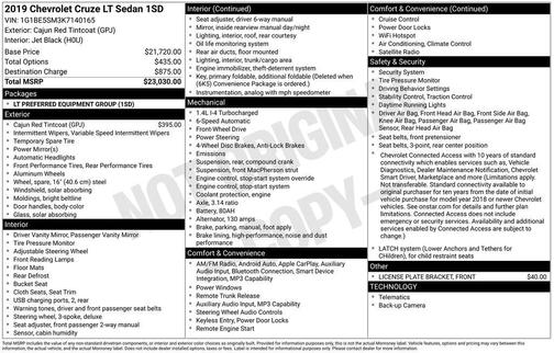 Cajun Red Tintcoat 2019 Chevrolet Cruze LT