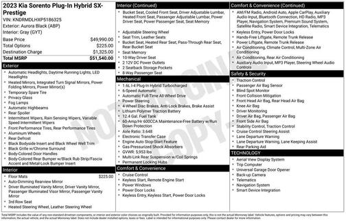 2023 Kia Sorento Plug-In Hybrid SX Prestige
