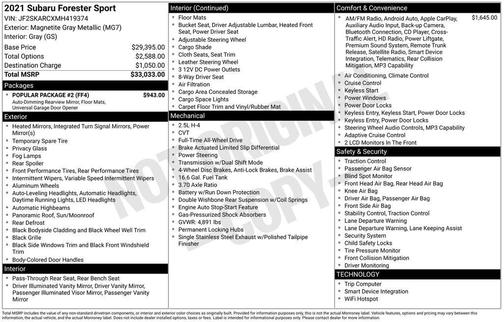 Magnetite Gray Metallic 2021 Subaru Forester Sport