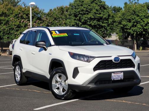 White 2021 Toyota RAV4 Hybrid LE