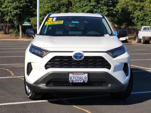 Super White 2021 Toyota RAV4 Hybrid LE