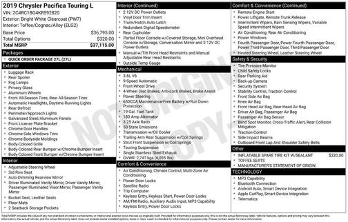 2019 Chrysler Pacifica Touring-L