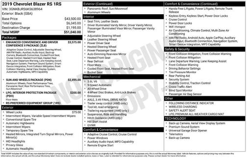 2019 Chevrolet Blazer RS