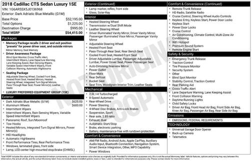 2018 Cadillac CTS 2.0L Turbo Luxury