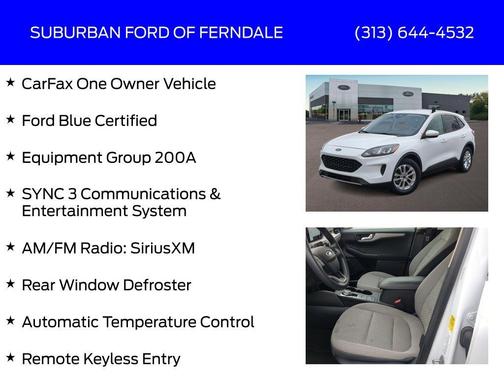 Oxford White 2020 Ford Escape SE