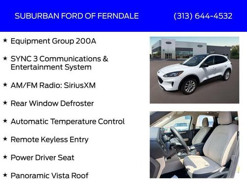 Oxford White 2020 Ford Escape SE