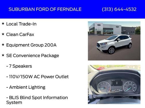 Diamond White 2021 Ford EcoSport SE