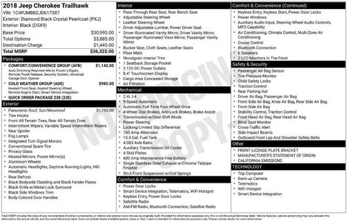 2018 Jeep Cherokee Trailhawk