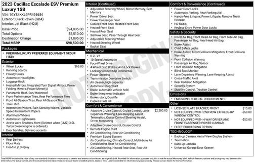 2023 Cadillac Escalade ESV Premium Luxury