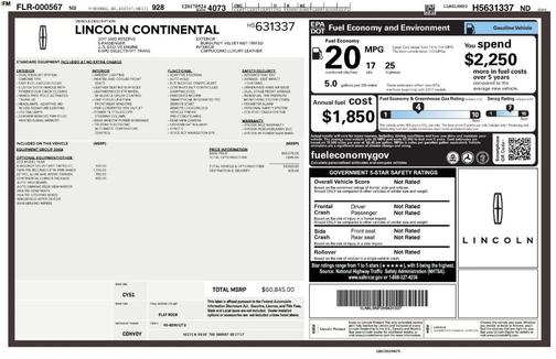 2017 Lincoln Continental Reserve