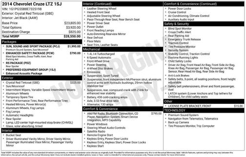 Crystal Red Tintcoat 2014 Chevrolet Cruze LTZ