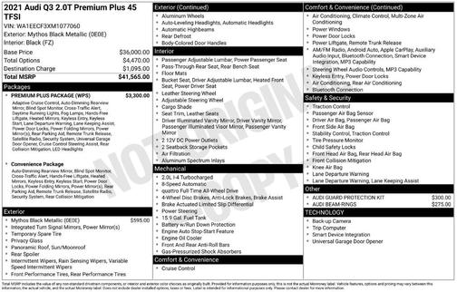 Mythos Black Metallic 2021 Audi Q3 45 S line Premium