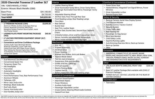 2020 Chevrolet Traverse LT Leather