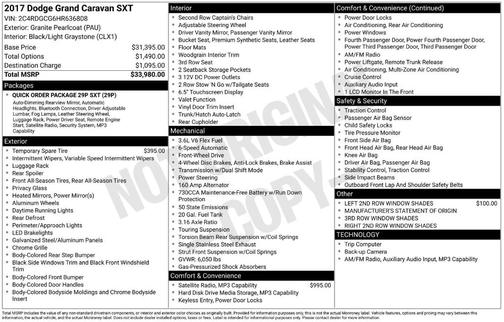 2017 Dodge Grand Caravan SXT