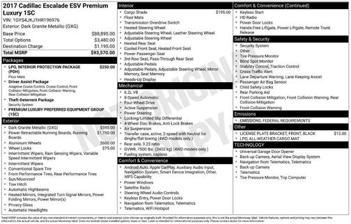 2017 Cadillac Escalade ESV Premium Luxury