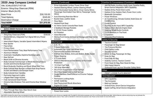 2020 Jeep Compass Limited